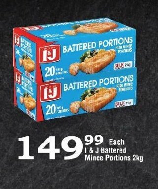Oxford Freshmarket I&J Battered Mince Portions 2kg offer