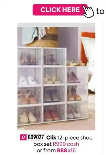 HomeChoice Clik 12-Piece Shoe Box Set offer