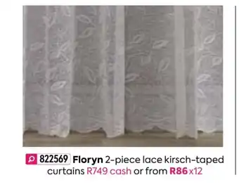 Floryn 2-Piece Lace Kirsch-Taped Curtains