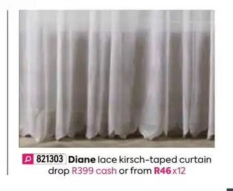 HomeChoice Daine Lace Kirsch - Taped Curtain Drop offer