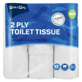 Pick n Pay Liquor PnP 2 Ply Toilet Tissue Paper 9 Pack offer