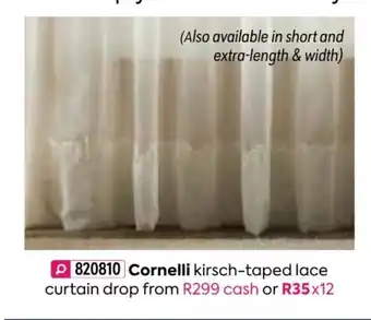 Cornelli Kirsch - Taped Lace Curtain Drop