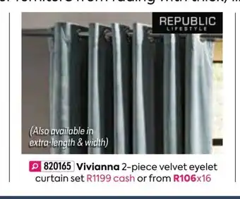 Vivianna 2-Piece Velvet Eyelet Curatian Set