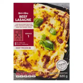 Pick n Pay Liquor PnP Beef Lasagne 320g offer