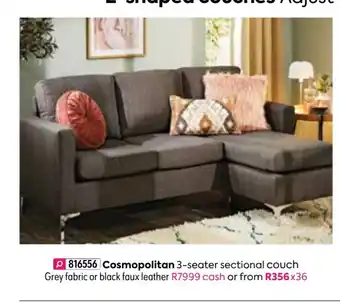 Cosmopolitan 3-Seater Sectional Couch