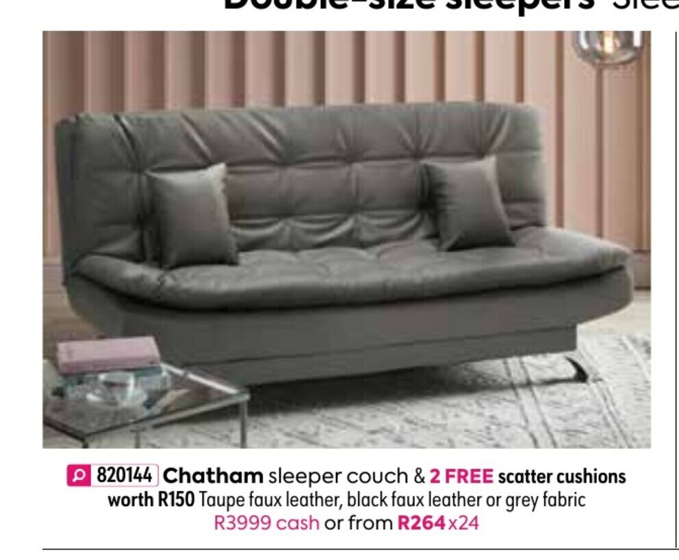 Chatham Sleeper Couch offer at HomeChoice