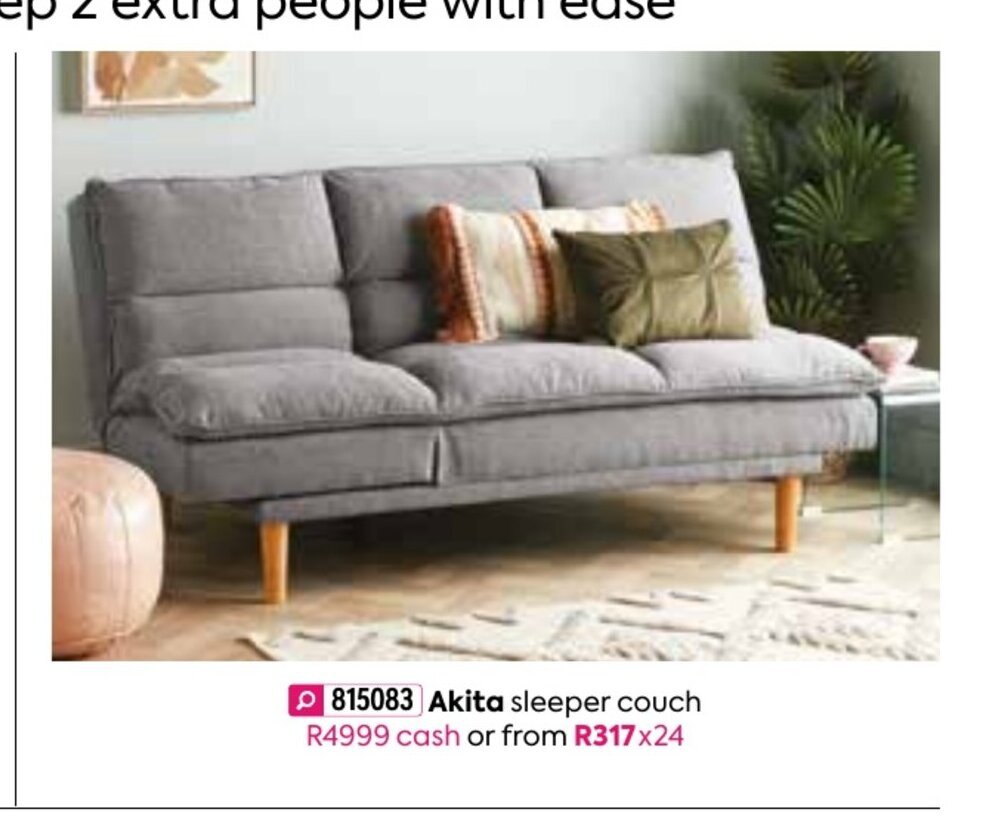 Akita Sleeper Couch offer at HomeChoice