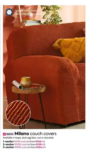 HomeChoice MIlano Couch Covers 1-Seater offer