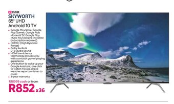 HomeChoice Skyworth - 65" UHD Android 10 TV offer