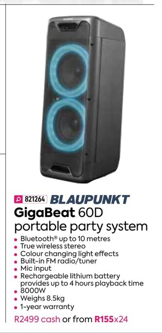 Blaupunkt - Gigabeat 60D POrtable Party System