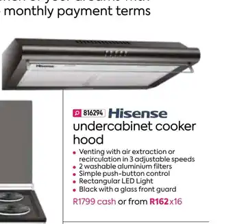 HomeChoice Hisense - Undercabinet Cooker Hood offer