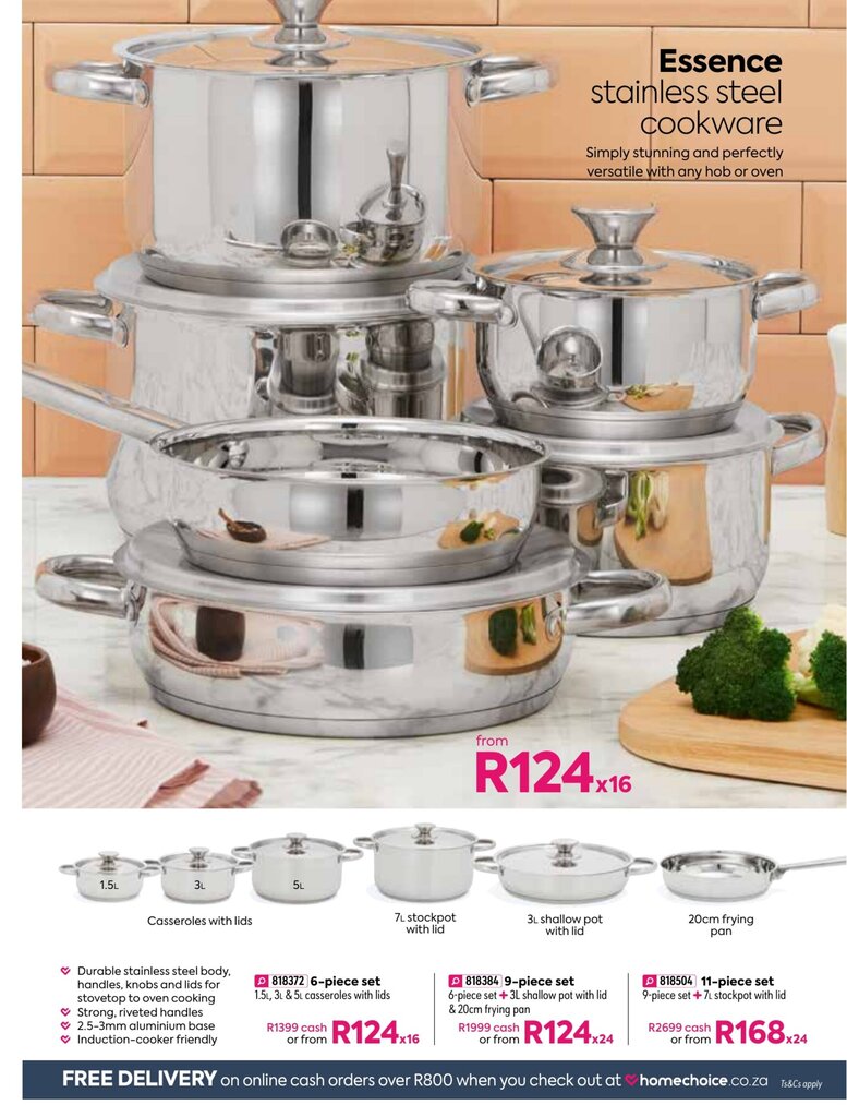 HomeChoice Essence Stainless Steel Cookware 6-Piece Set offer