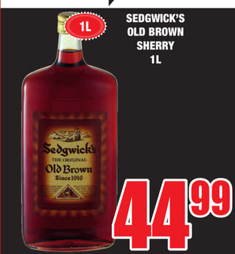 Boxer Liquors Sedgwick's Old Brown Sherry 1L offer