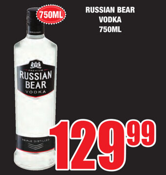 Boxer Liquors Russian Bear Vodka 750ml offer