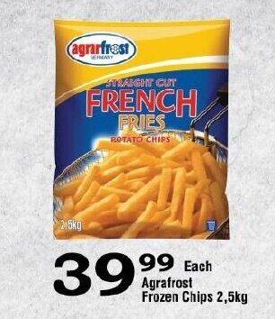 Oxford Freshmarket Agrafrost Frozen Chips 2,5kg offer