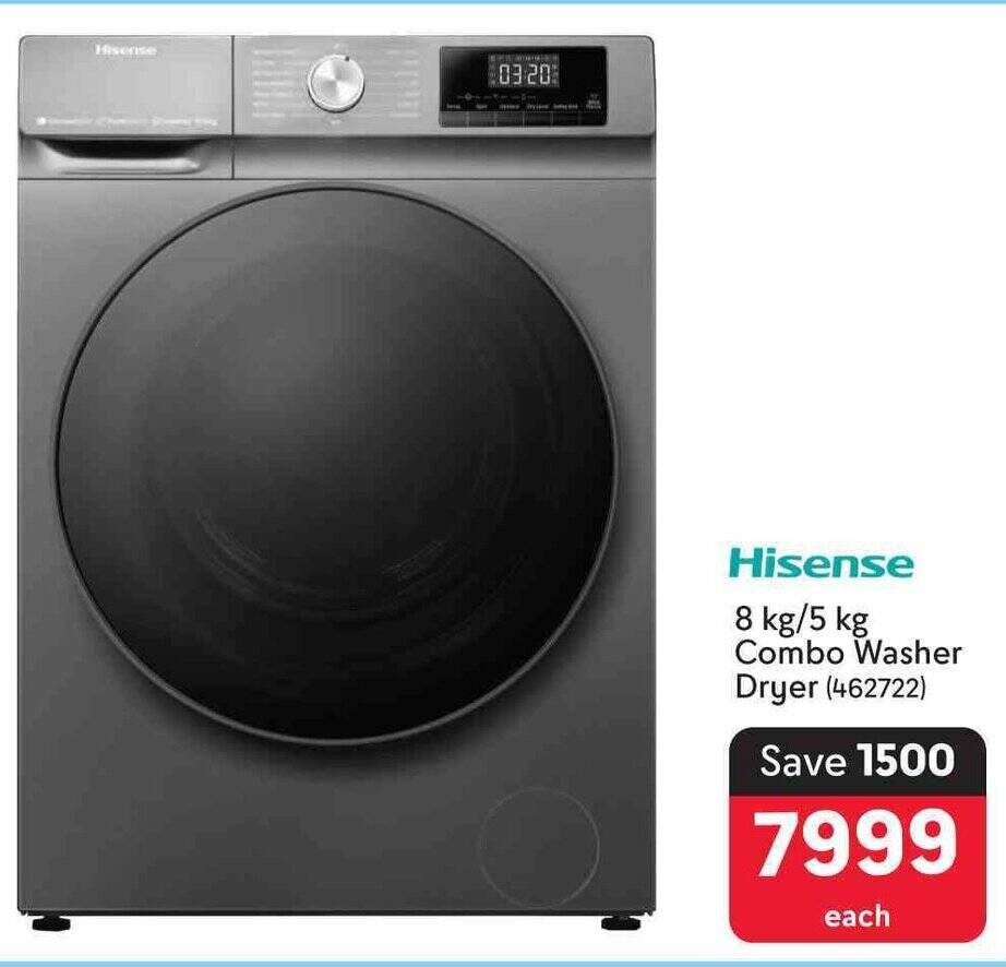 Hisense 8 kg/5 kg Combo Washer Dryer offer at Makro