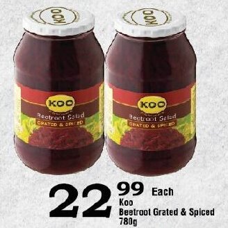 Oxford Freshmarket Koo Beetroot Grated & Spiced 780g offer