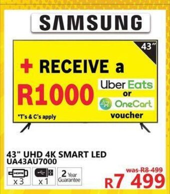 Samsung - 43" UHD 4K Smart LED - UA43AU7000