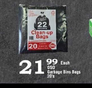 Oxford Freshmarket OSO Garbage Bins Bags 20's offer