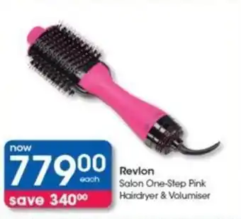 Clicks Revlon Salon One-Step Pink Hairdryer & Volumiser offer