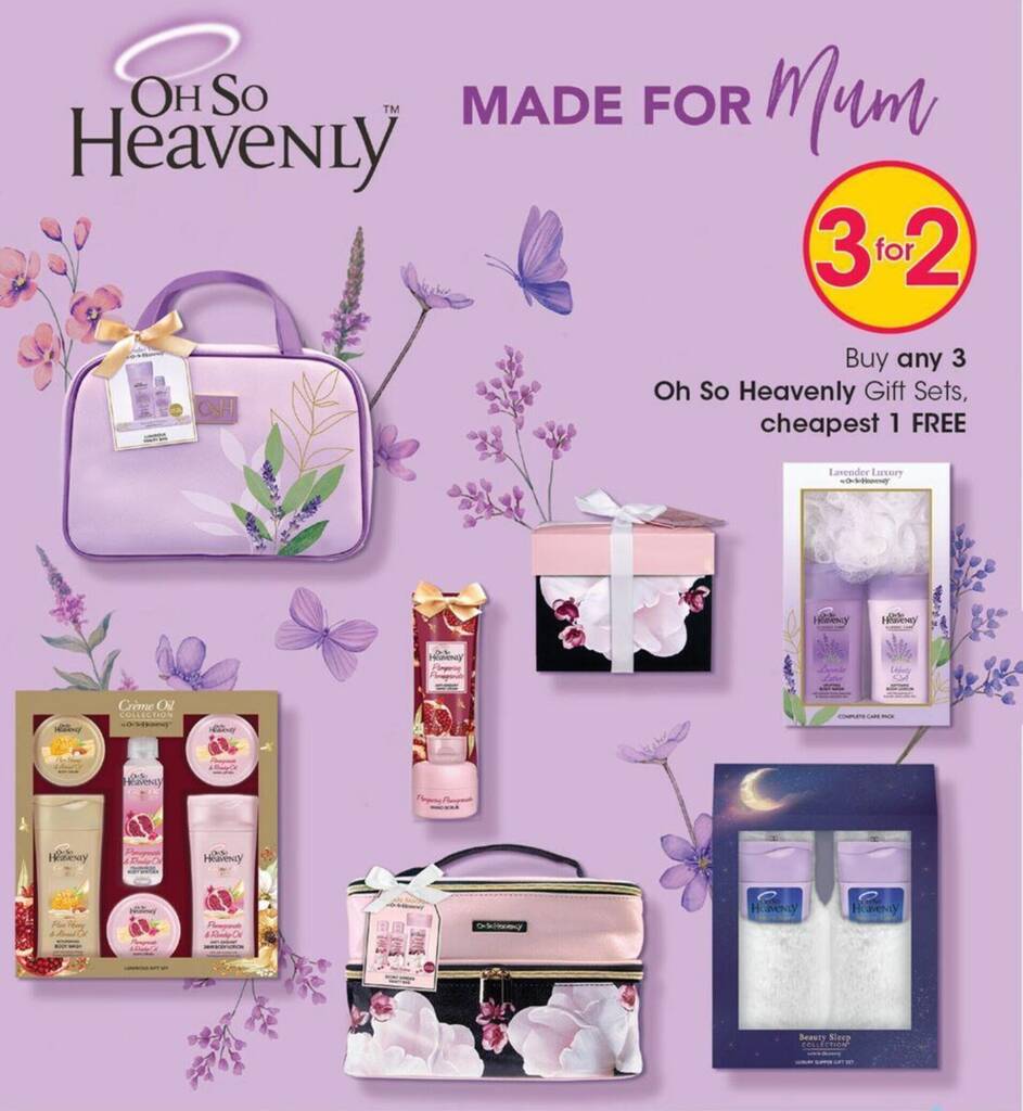 Buy any 3 Oh So Heavenly Gift Sets, cheapest 1 FREE offer at Clicks