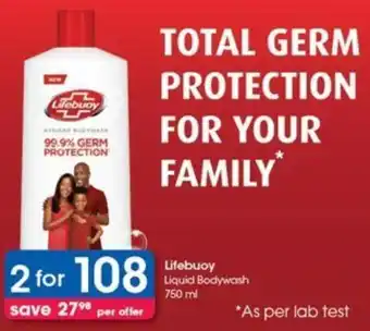 Clicks Lifebuoy Liquid Bodywash 750 ml offer