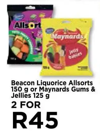 Food Lover's Market Beacon Liquorice Allsorts 150 g or Maynards Gums & Jellies 125 g offer