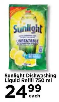 Sunlight Dishwashing Liquid Refill 750 ml