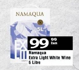 Oxford Freshmarket Namaqua Extra Light White Wine 5 Litre offer