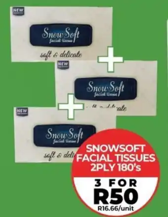 1UP SNOWSOFT FACIAL TISSUES 2PLY 180'S offer