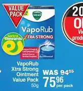 Dis-Chem Vicks Vapo Rub Xtra Strong Ointment Value Pack-50g Per Pack offer