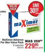 Dis-Chem Maximor Advance For Men Value Pack 6 Capsules-Per Pack offer