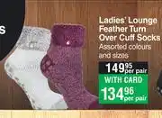 Dis-Chem Heat Holders Ladies Lounge Feather Turn Over Cuff Socks Assorted Colours & Sizes-Per Pair offer