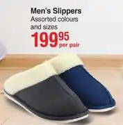 Dis-Chem Gear Men's Slippers Assorted Colours And Sizes-Per Pair offer