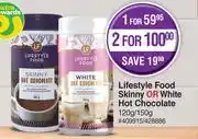 Dis-Chem Lifestyle Food Skinny Or White Hot Chocolate-120g/150g offer