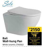 Builders Warehouse Solo Bali Wall-Hung Pan- White Ceramic offer