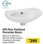 Builders Warehouse Betta 470 Flair polished Porcelain Basin offer