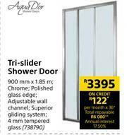 Builders Warehouse Aqua Dior Tri-Slider Shower Door-900mm x 1.85m offer