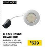 Builders Warehouse Light Worx 8 Pack Round Downlights offer