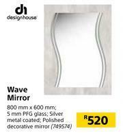 Design House Wave Mirror-800mm x 600mm