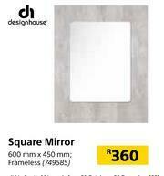 Builders Warehouse Design House Square Mirror-600mm x 450mm offer
