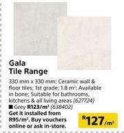 Builders Warehouse Gala Tile Range 330mm x 330mm-Per Sqm offer