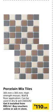 Builders Warehouse Porcelain Mix Tiles 305mm x 305mm-Per Pack offer