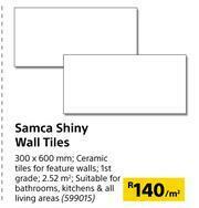 Builders Warehouse Samca Shiny Wall Tiles 300 x 600mm-Per Sqm offer