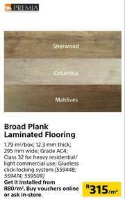 Builders Warehouse Premia Broad Plank Laminated Flooring-Per Sqm offer