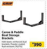 Grip Canoe & Paddle Boat Storage Brackets
