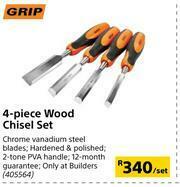 Builders Warehouse Grip 4 Piece Wood Chisel Set-Per Set offer