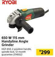 Builders Warehouse Ryobi 650W 115mm Handyline Angle Grinder HGT-650 offer