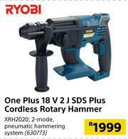 Builders Warehouse Ryobi One Plus 18 V 2J SDS Plus Cordless Rotary Hammer XRH2020 offer