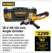 Builders Warehouse Dewalt 18V XR 125mm Angle Grinder DCG412NT offer